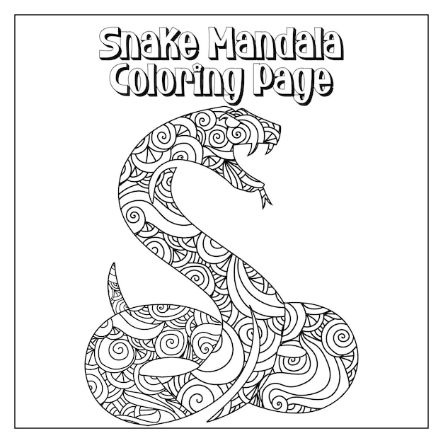 Snake Mandala Coloring page Design