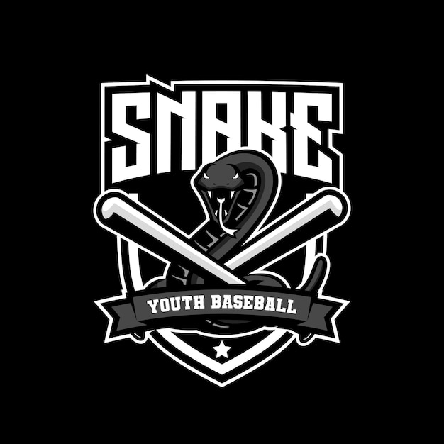 Disegno del logo di baseball della mascotte del serpente