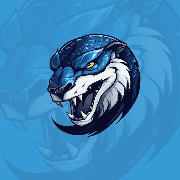 Дизайн логотипа талисмана змеи для игрового значка Esports Дизайн талисмана змеи King Cobra