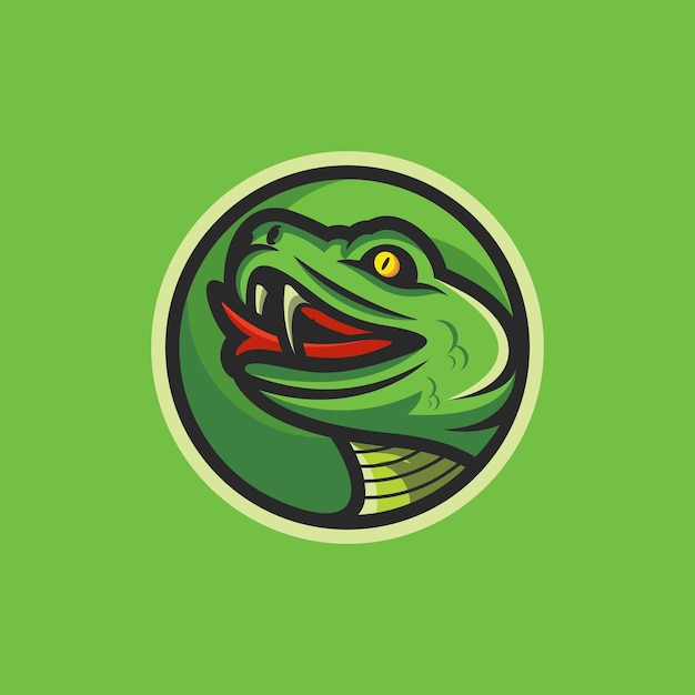 Illustrazione del design del logo della mascotte del serpente