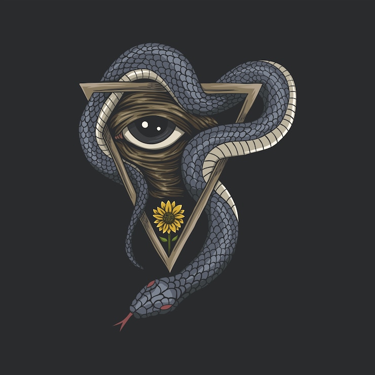 Vector snake one eye illustration