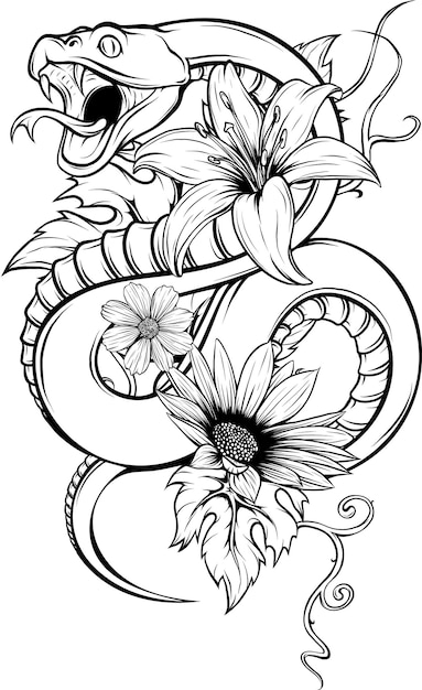 Snake outline icon Viper animal badge V