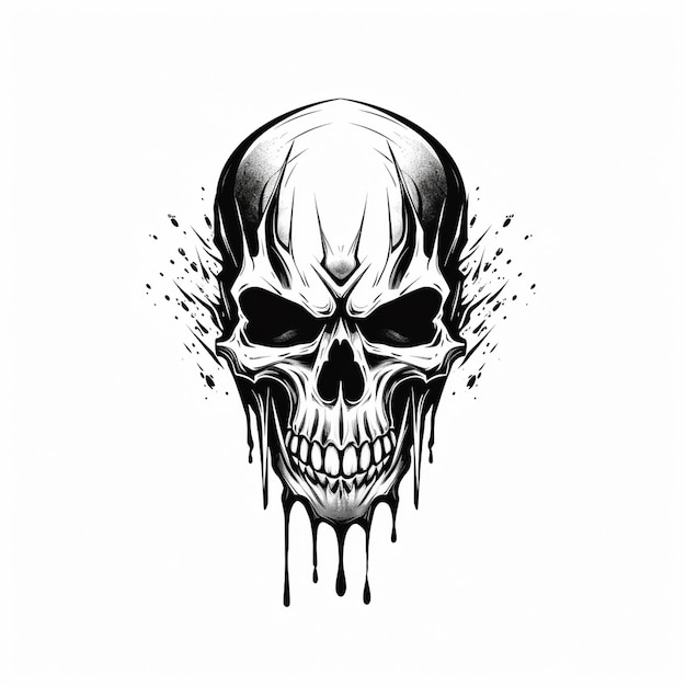 Vector snake skull lateral skull drawn signs pattern halloween skull painting