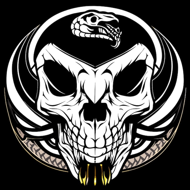 Vector snake skull vector illustration