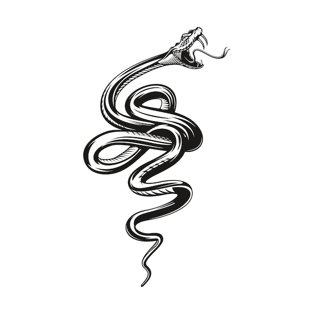 Vector snake tattoo boze zwarte adder