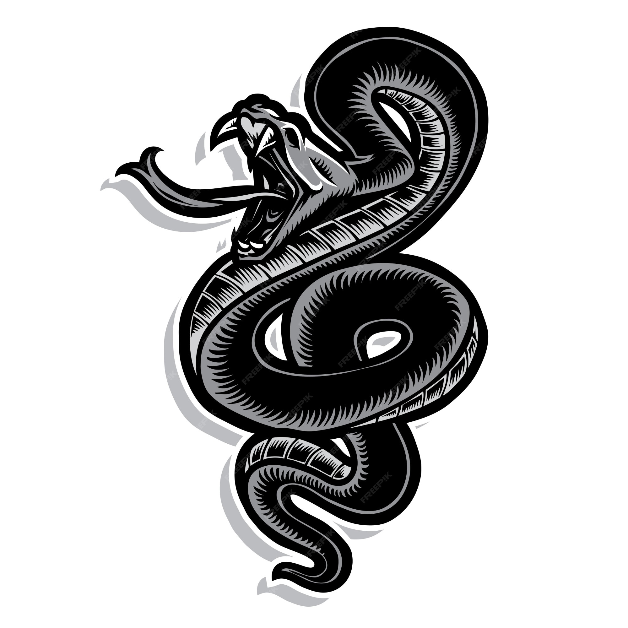 Premium Vector | Snake tattoo vector logo