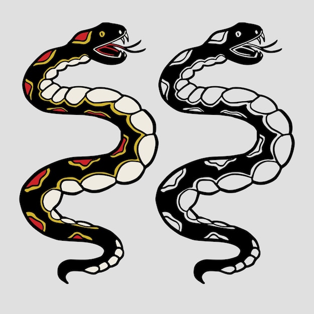 Snake traditional tattoo