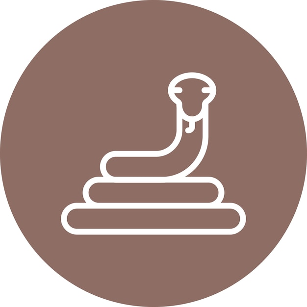 Иллюстрация иконки "Дикий Запад" с векторной иконой змеи