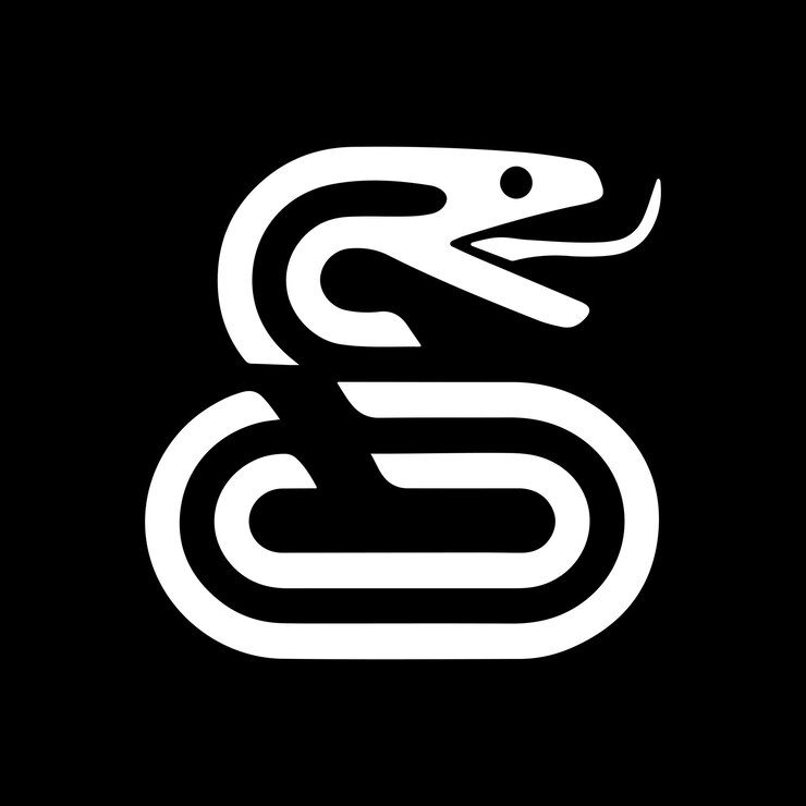 Vector snake vector silhouette logo design template black and white