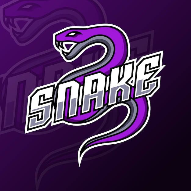 ヘビ毒蛇マスコットゲームのロゴのテンプレート