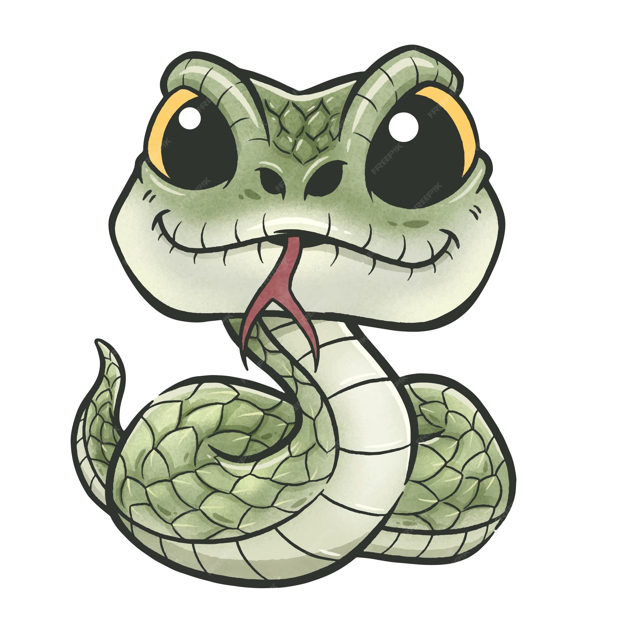 Cute Cartoon Snake PNG , Animal, Encantador, Olho Grande Imagem