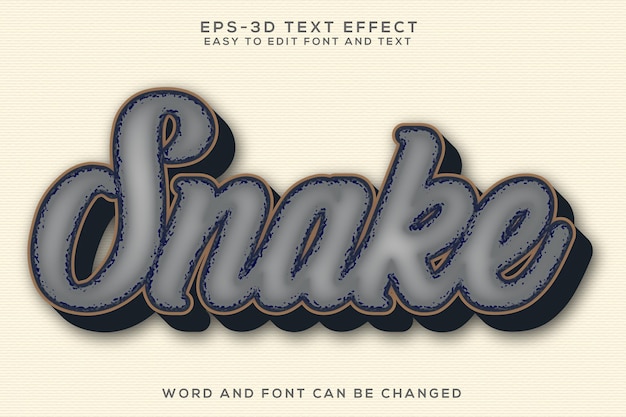 snake word 3d text effect