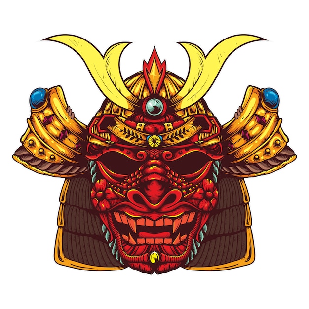 蛇皮マスク日本の武士の頭のデザイン