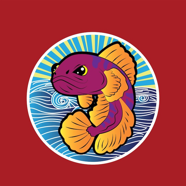 Vector snakehead fish logo icon for hobby