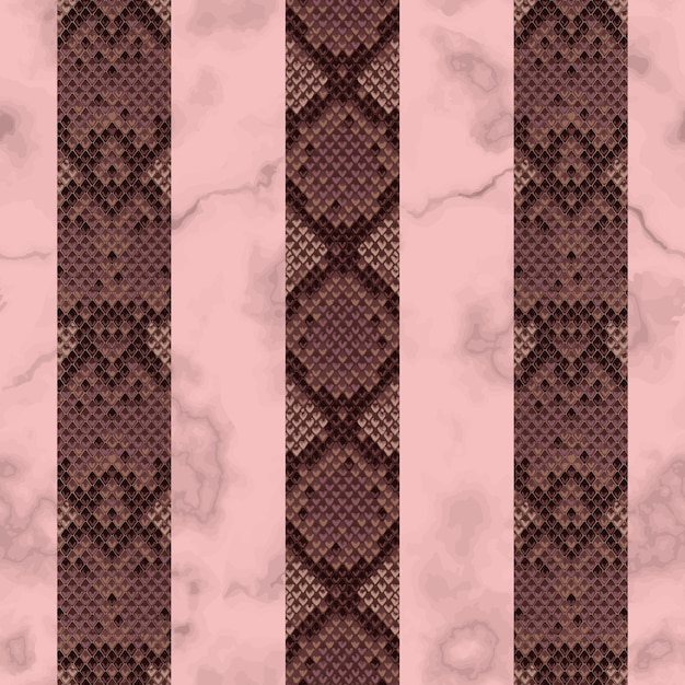 Snakeskin and marble pink and maroon vertical seamless pattern Animal striped repeat wallpaper