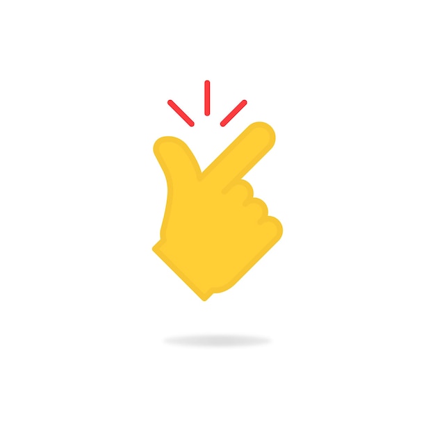 Snap fingers like easy emoji logo flat cartoon style trend modern human hand logotype graphic art design isolated on white concept of snapping gesture for social network and it made very easily