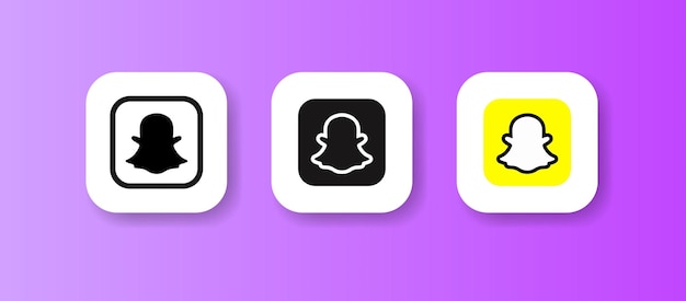 Snapchat different styles color snapchat logo set vector icons social media icons