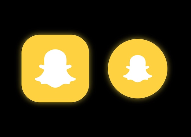 Snapchat iconen illustratie in zwarte achtergrond