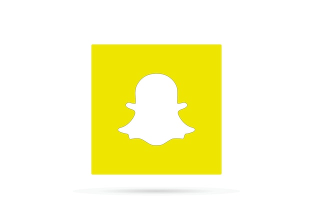 Vector snapchat logo icon realistic social media logotype snapchat button on white background
