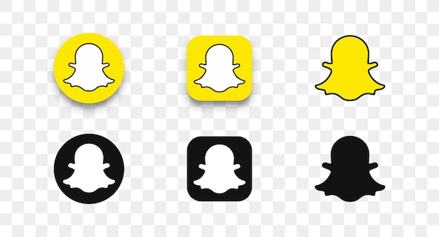 ベクトル 異なるスタイルの snapchat ロゴ アイコン コレクション ソーシャル ネットワーク アイコン ベクトル図