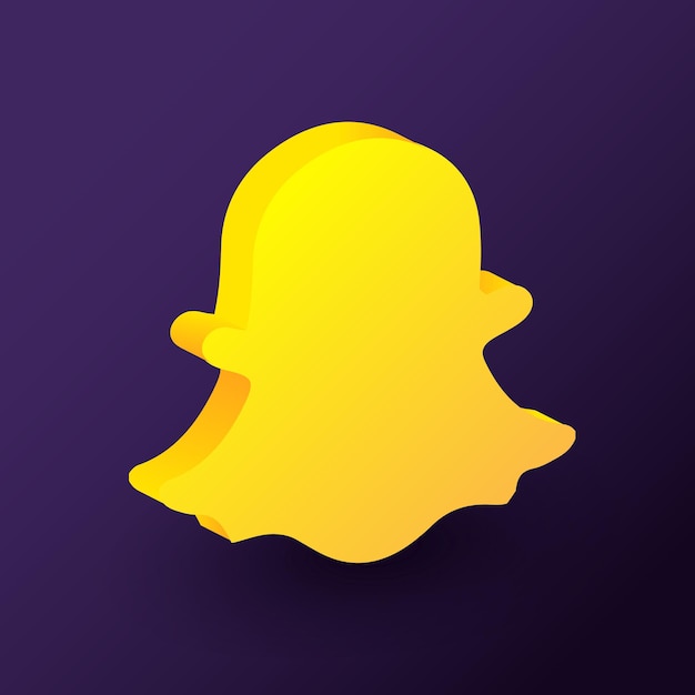 Vector snapchat logo on a realistic 3d icon illustration