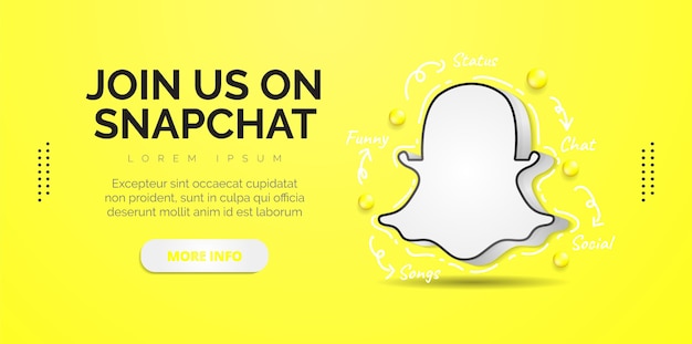 Design di social media snapchat con sfondo giallo