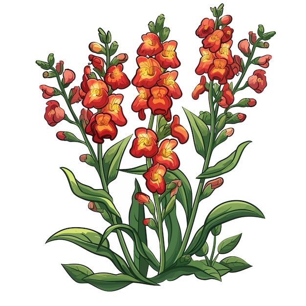 Vector snapdragon flowers