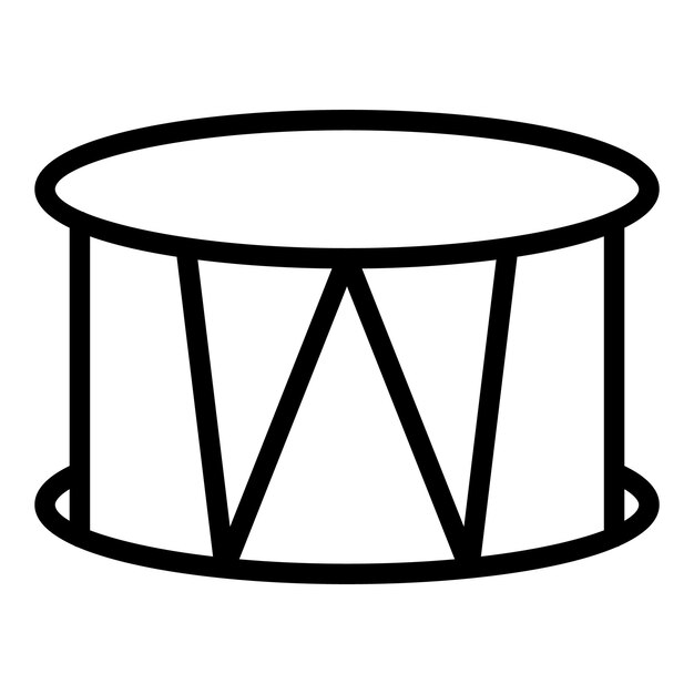 Vector snare drum icon outline snare drum vector icon for web design isolated on white background