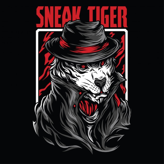 Sneak tiger illustration