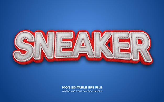 Sneaker 3D bewerkbare tekst stijl effect