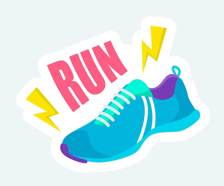 Vector sneaker for running and jogging sports and competition