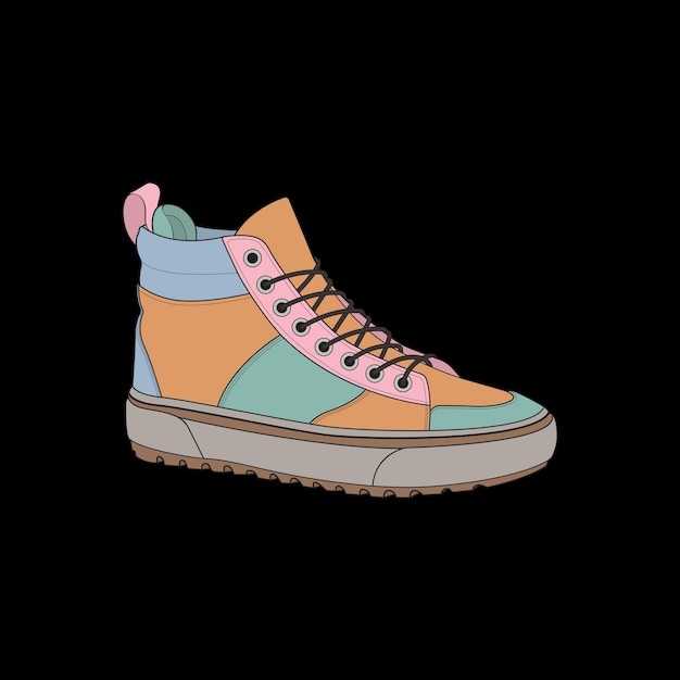 Sneaker schoen Concept Plat ontwerp Vector illustratie Sneakers in vlakke stijl