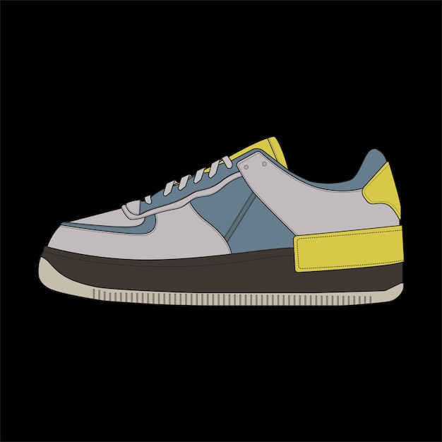 Vector sneaker shoe concept flat design vector illustration sneakers in flat style