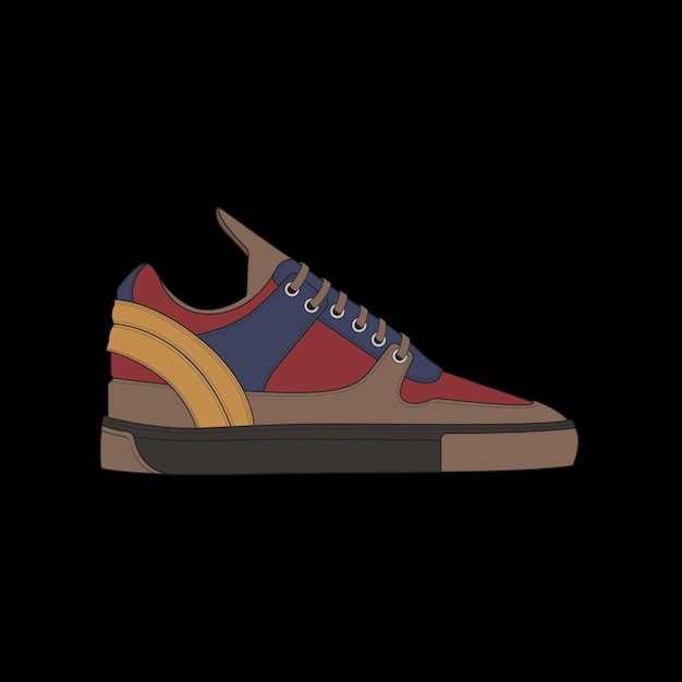 Scarpa sneaker concept design piatto illustrazione vettoriale sneakers in stile piatto