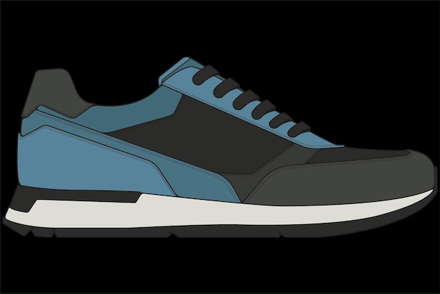 Кроссовки для обуви Концепция плоского дизайна Векторная иллюстрация Кроссовки в плоском стиле