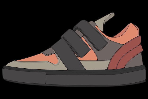 Scarpa sneaker concept design piatto illustrazione vettoriale sneakers in stile piatto