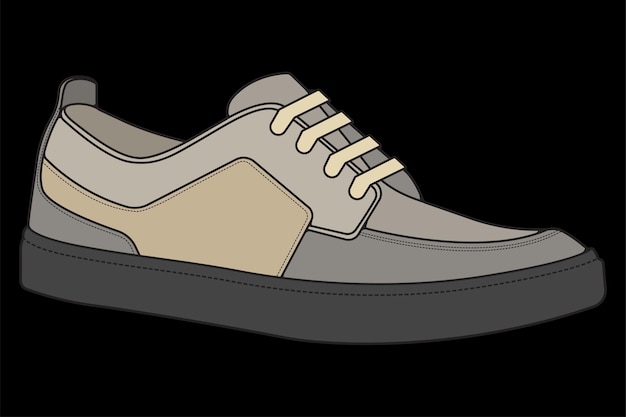 운동화 신발 컨셉 플랫 디자인 벡터 일러스트레이션 플랫 스타일의 스니커즈