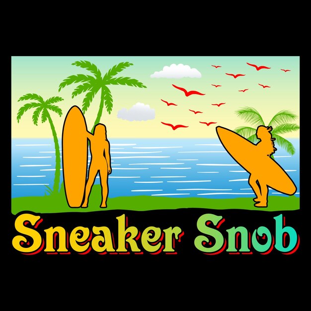 Sneaker Snob SVG 여름 승화 벡터 그래픽 티셔츠 디자인.