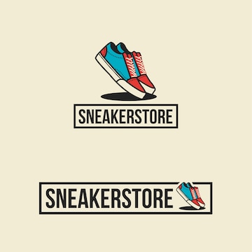 Sneakers Consignment Store Logo Red Yellow Stock Vector (Royalty Free)  1497969923