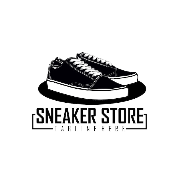 Modello con logo del negozio di sneaker