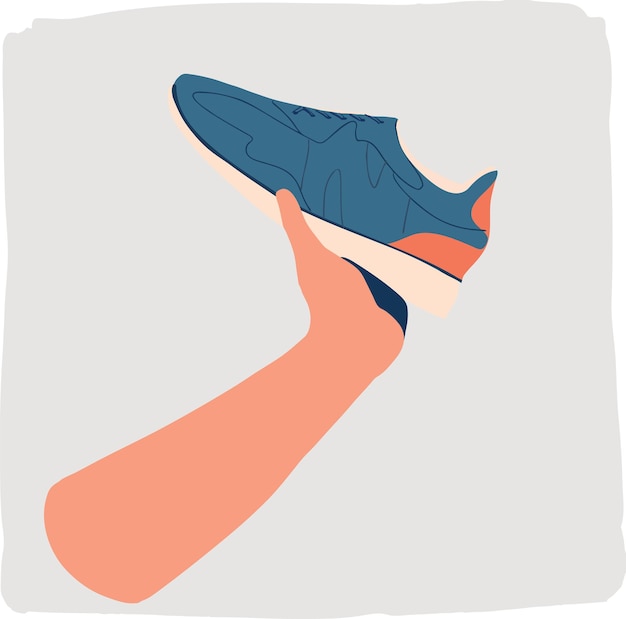 Vector sneaker vector art in hand drawing organic style