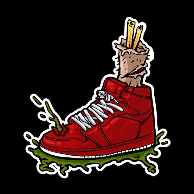 Sneaker zombie illustration