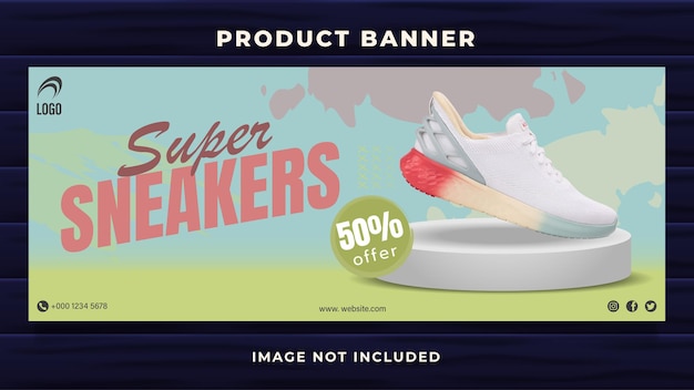 Vector sneakers banner template