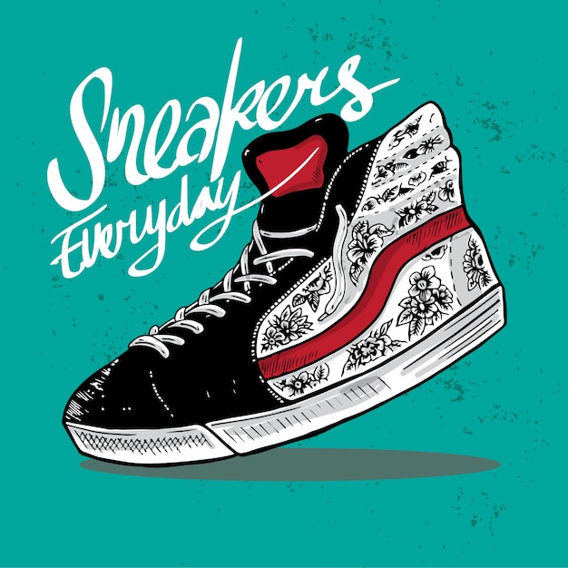 Sneakers Everyday Illustration Art Drawing Shoe