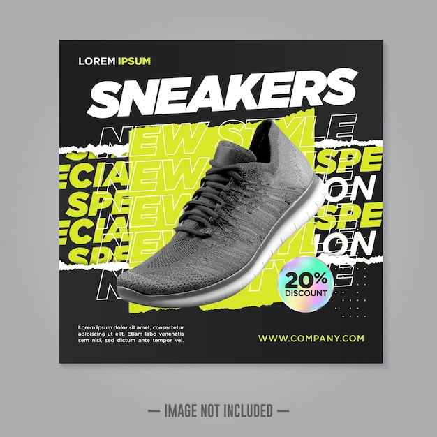 Sneakers fashion social media banner template
