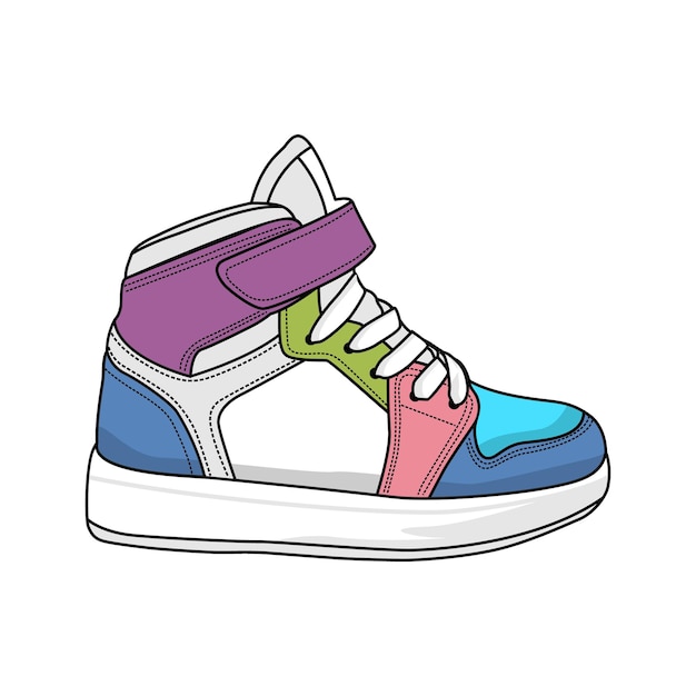 Sneakers Kid Vector Afbeelding En Illustratie