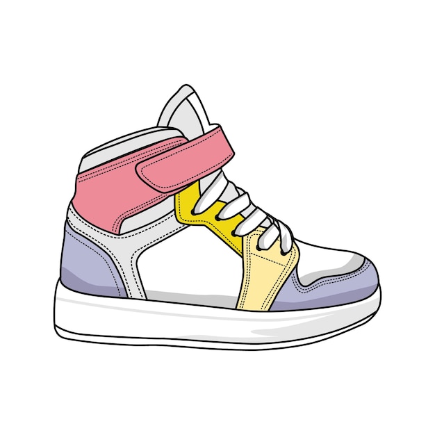 Sneakers Kid Vector Afbeelding En Illustratie