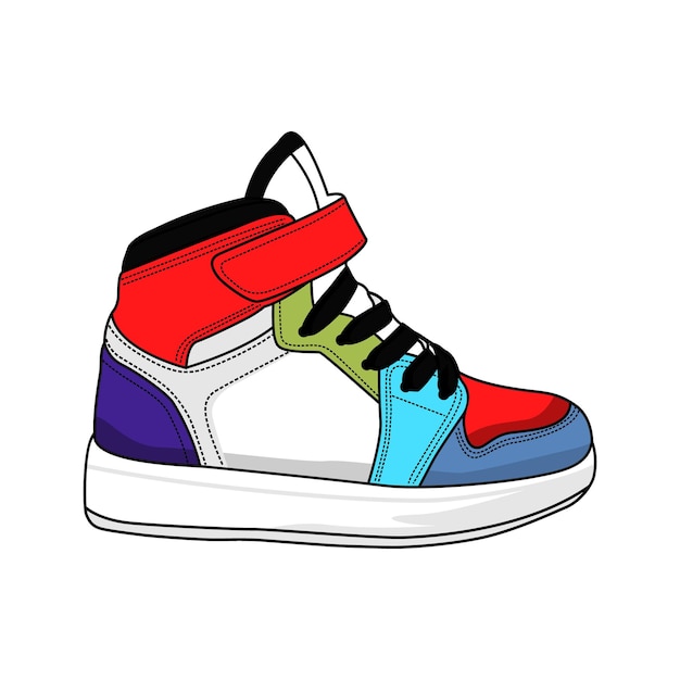 Vector sneakers kid vector image and illustration