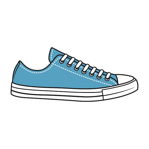 Sneakers schoenen vector illustratie met kleur