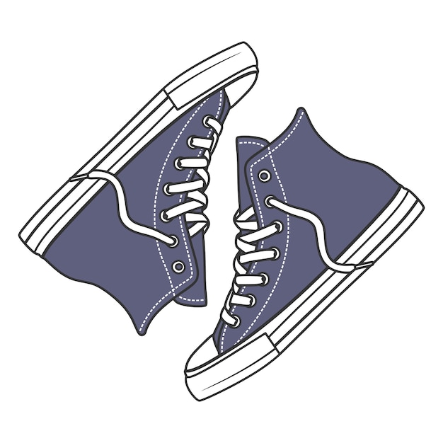 Sneakers schoenen vector illustratie met kleur